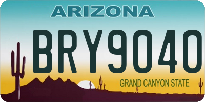 AZ license plate BRY9040