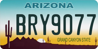 AZ license plate BRY9077