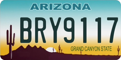 AZ license plate BRY9117