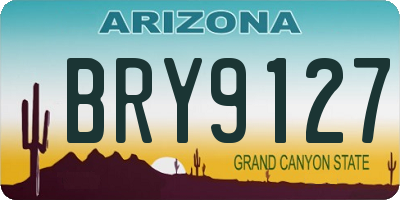 AZ license plate BRY9127