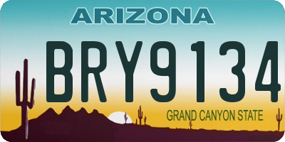 AZ license plate BRY9134