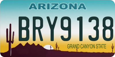AZ license plate BRY9138