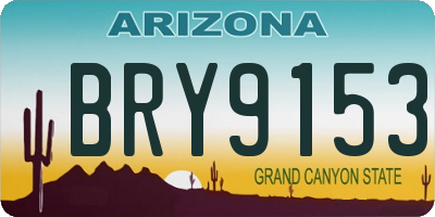 AZ license plate BRY9153