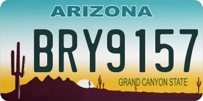AZ license plate BRY9157