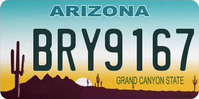 AZ license plate BRY9167