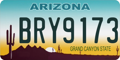 AZ license plate BRY9173