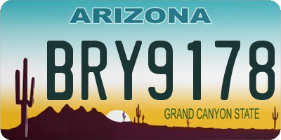 AZ license plate BRY9178
