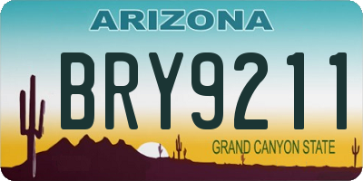 AZ license plate BRY9211