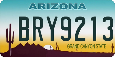 AZ license plate BRY9213
