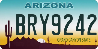 AZ license plate BRY9242