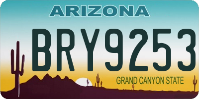 AZ license plate BRY9253