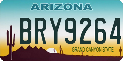 AZ license plate BRY9264