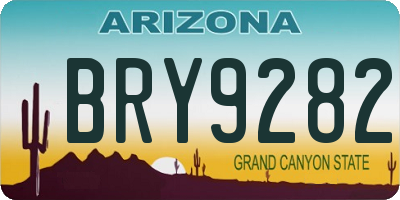 AZ license plate BRY9282