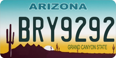 AZ license plate BRY9292