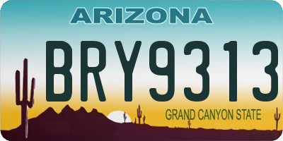 AZ license plate BRY9313