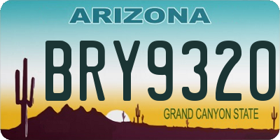 AZ license plate BRY9320