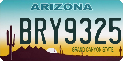 AZ license plate BRY9325