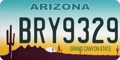 AZ license plate BRY9329