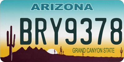AZ license plate BRY9378