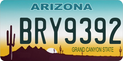 AZ license plate BRY9392
