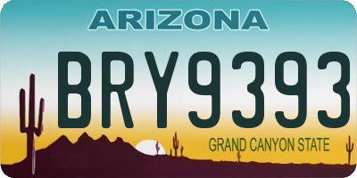 AZ license plate BRY9393