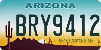 AZ license plate BRY9412