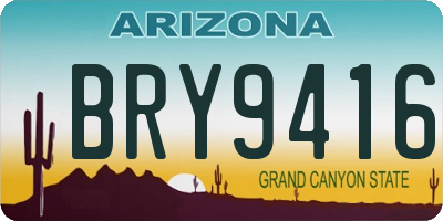 AZ license plate BRY9416