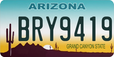 AZ license plate BRY9419