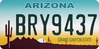 AZ license plate BRY9437