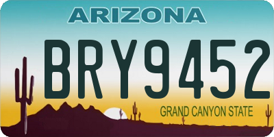 AZ license plate BRY9452