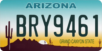 AZ license plate BRY9461