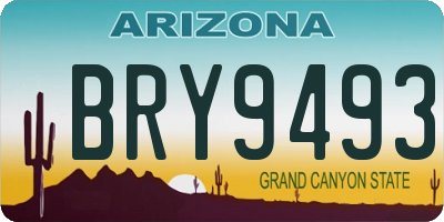 AZ license plate BRY9493