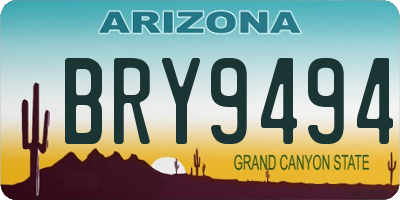 AZ license plate BRY9494