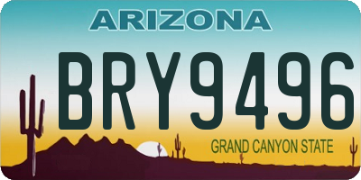 AZ license plate BRY9496