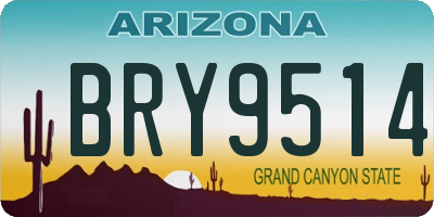 AZ license plate BRY9514