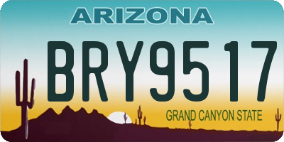 AZ license plate BRY9517