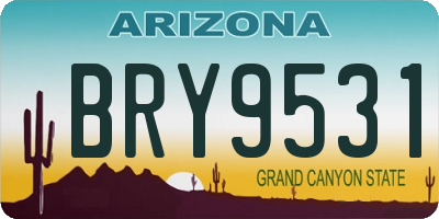 AZ license plate BRY9531