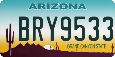 AZ license plate BRY9533
