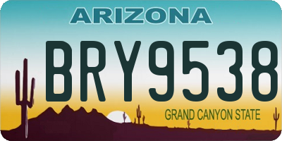 AZ license plate BRY9538