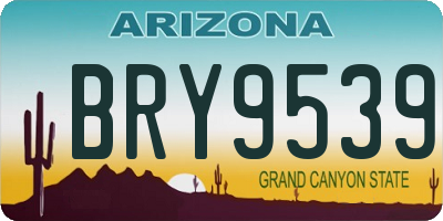 AZ license plate BRY9539