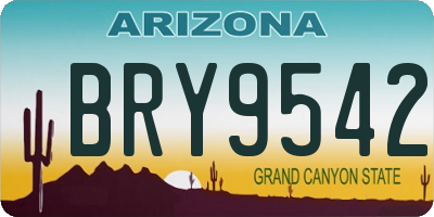 AZ license plate BRY9542