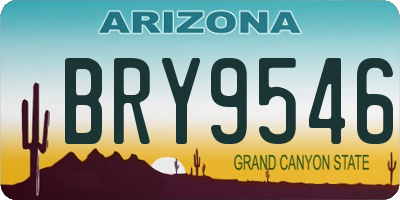 AZ license plate BRY9546