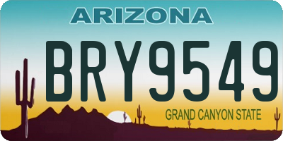 AZ license plate BRY9549