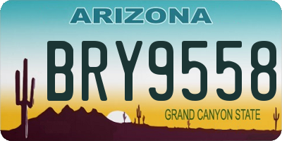 AZ license plate BRY9558