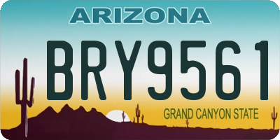 AZ license plate BRY9561