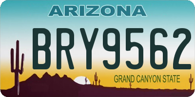 AZ license plate BRY9562