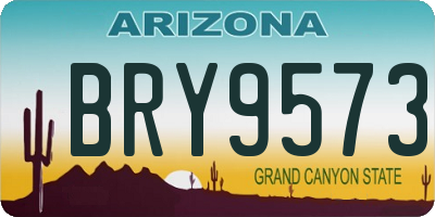 AZ license plate BRY9573