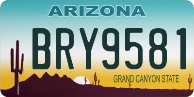 AZ license plate BRY9581