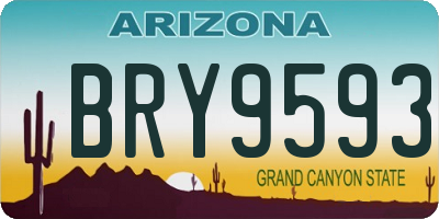 AZ license plate BRY9593