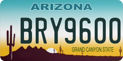 AZ license plate BRY9600